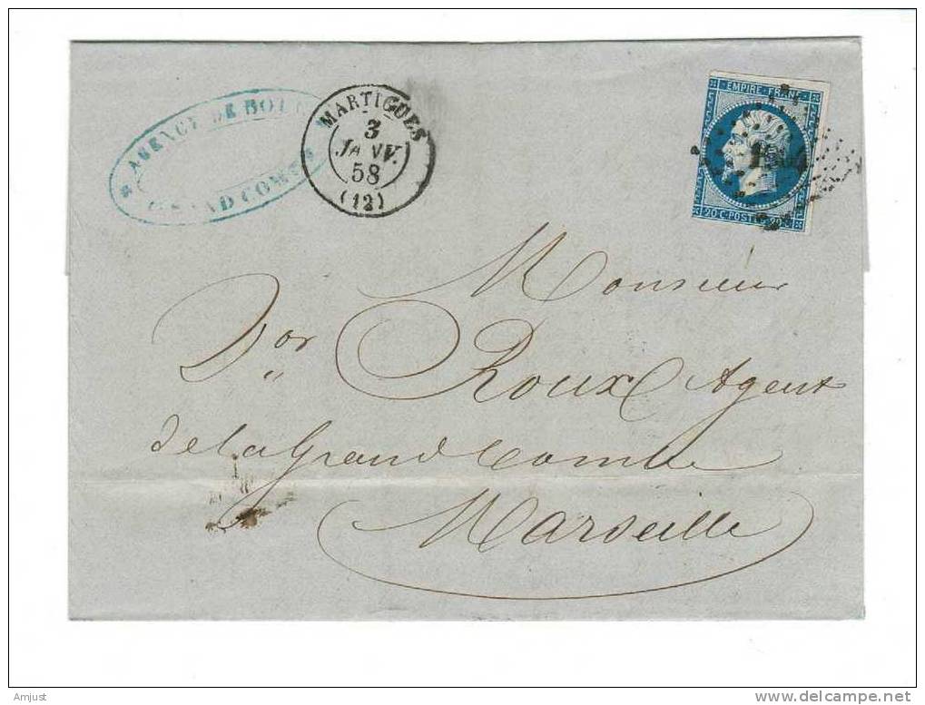 Lettre Pour Marseille - 1853-1860 Napoleon III