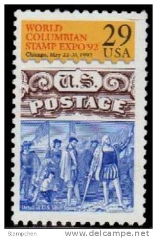 1992 USA World Columbian Expo Stamp Painting  #2616 Famous Columbus - Christophe Colomb