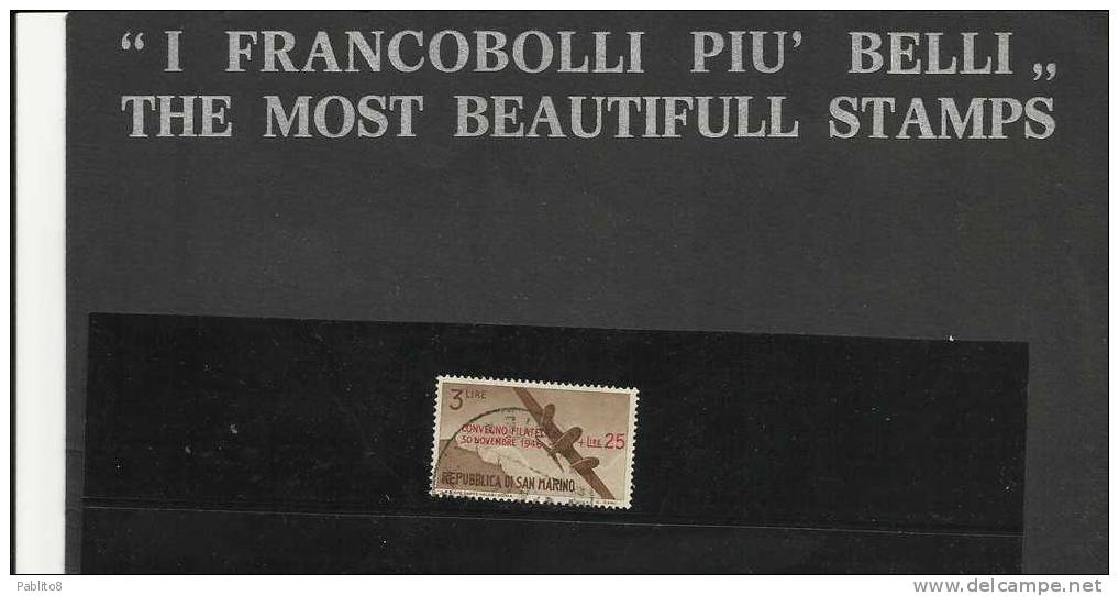 SAN MARINO 1946 CONVEGNO FILATELICO L.25 SU 3 TIMBRATO - Used Stamps