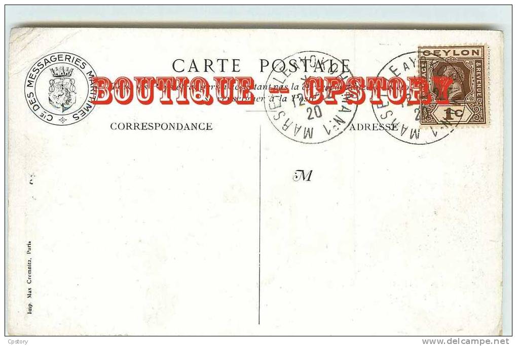 GERVEZE H. - Croquis D'Escale - Les Marchands De Bijoux à Colombo - Cachet Postal Maritime - Dos Scané - Gervese, H.