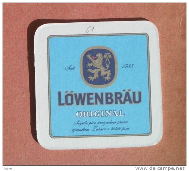 LOWENBRAU Beer ( Croatia Coaster ) Beercoaster Bière Bier Cerveza Birra Cerveja Mat Mats Sous-bock Posavasos - Beer Mats