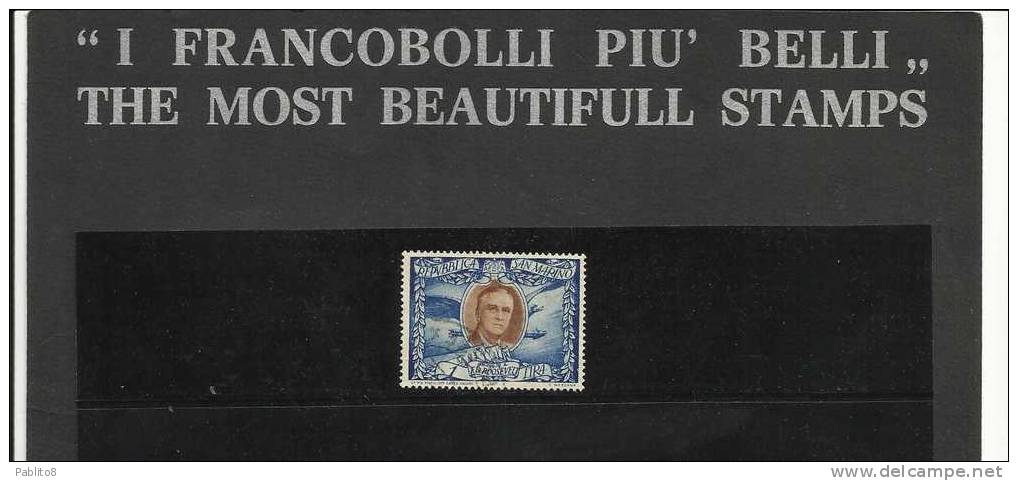 SAN MARINO 1947 OMAGGIO A ROOSEVELT AEREA L. 1 TIMBRATO - Used Stamps