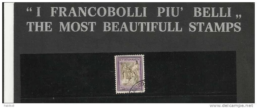 SAN MARINO 1947 ALBERONIANA SOPRASTAMPATA L. 1+2 TIMBRATO - Used Stamps