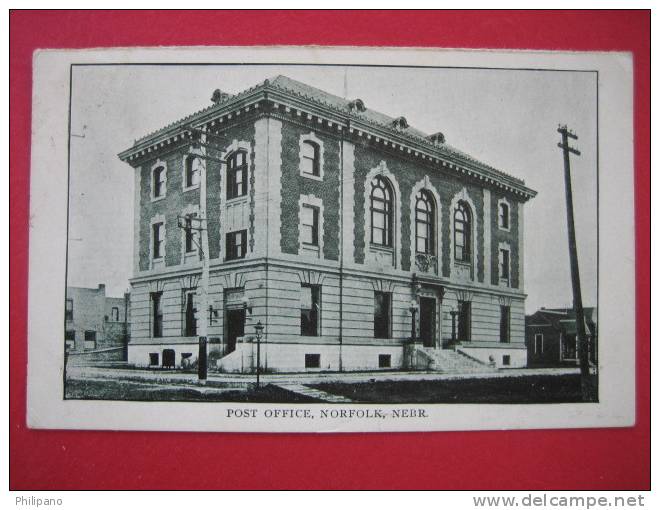 Norfolk NE         Post Office  1910 Cancel - Norfolk