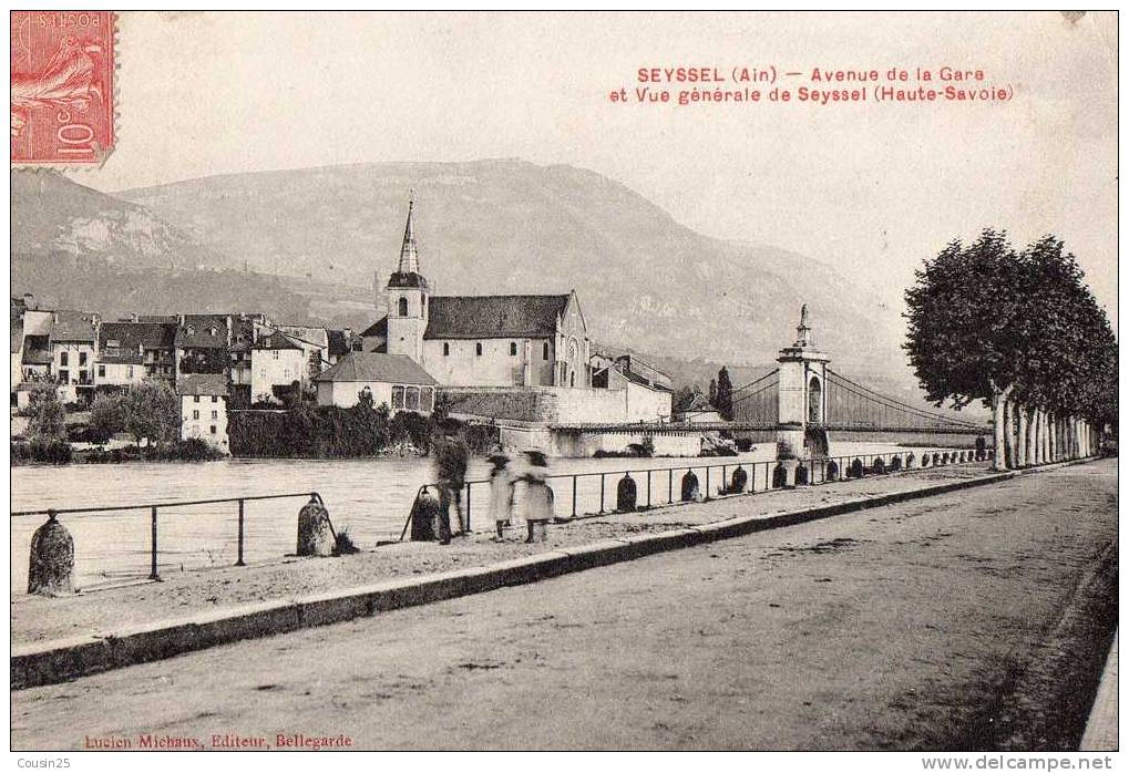 01 SEYSSEL - Avenue De La Gare Et Vue Générale De Seyssel - Seyssel