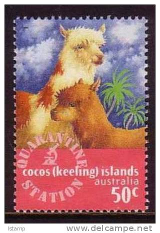 1996 - Cocos (keeling) Islands Quarantine Station 50c ALPACAS Stamp FU - Cocos (Keeling) Islands