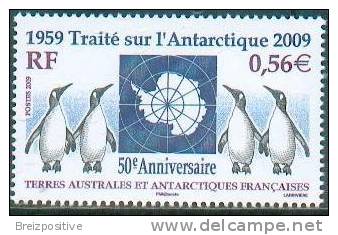 TAAF / French Antarctic Territories 2010 - 50 Ans Traité Antarctique / 50 Years Of Treaty On Antarctic - MNH - Pingouins & Manchots