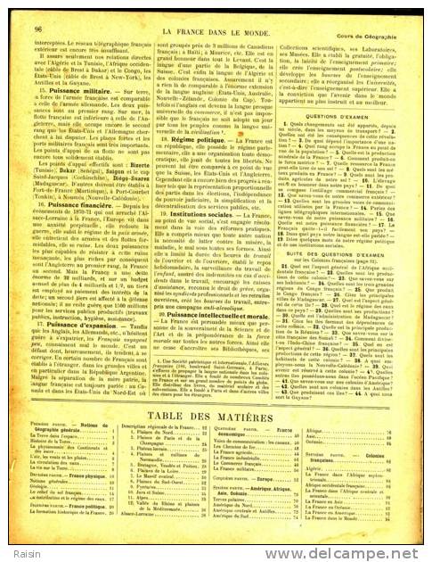 P. Foncin Géographie Cours Supérieur Et Complémentaire Armand Colin état D'usage - 6-12 Jahre