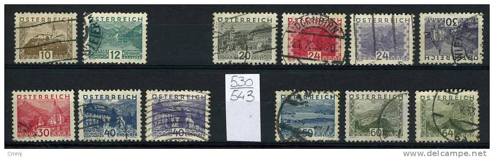 1932  - AUSTRIA - ÖSTERREICH - - Mi. Nr.  530/43 Manca 532 E 540 USed - Oblitérés