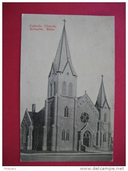 Schuyler NE    Catholic Church   1916 Cancel - Otros & Sin Clasificación