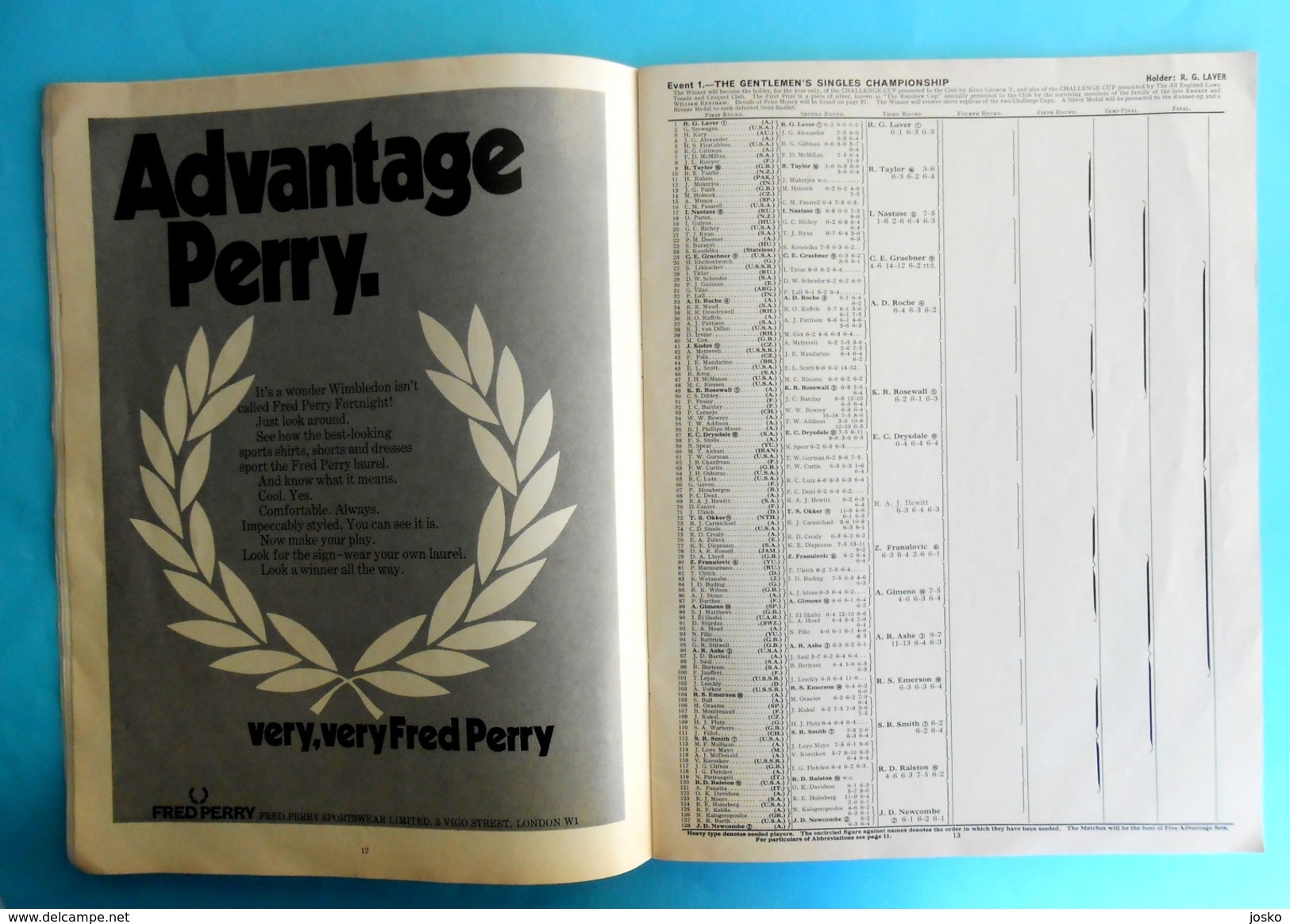 WIMBLEDON 1970. - The Lawn Tennis Championships Official Programme * Program Programm Programa Programma Tenis - Livres