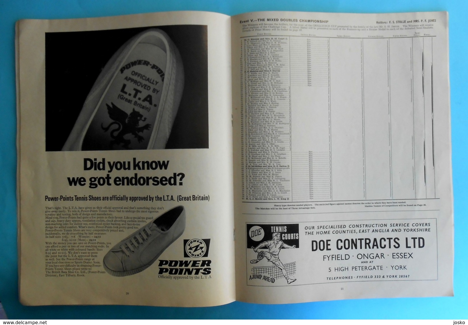 WIMBLEDON 1970. - The Lawn Tennis Championships Official Programme * program programm programa programma tenis