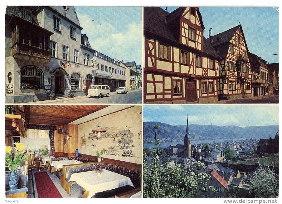 RHENS / RHEIN  -  HOTEL RESTAURANT ROTER OCHSE U GASTEHAUS  -  CPM MULTI VUES - Rhein-Hunsrück-Kreis