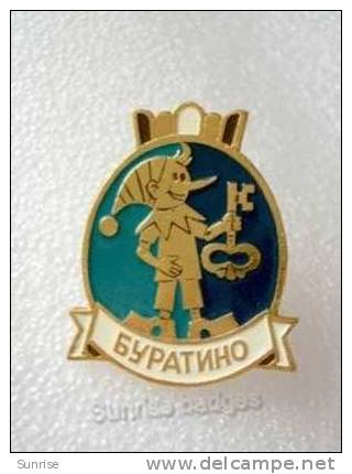 Cartoon Film Soviet: Buratino Russia Pinoccio / Old Soviet Badge USSR _75_u9421 - Disney
