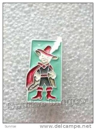 Cartoon Film Soviet: Cat Booted (fairy Tales France, Sharl Pero) / Old Soviet Badge USSR _66_u3948 - Disney