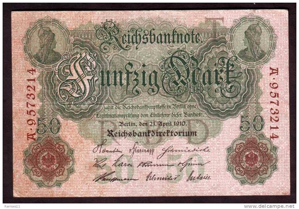 GERMANY - DEUTSCHES REICH - 50 Mark 1910 VF - 50 Mark