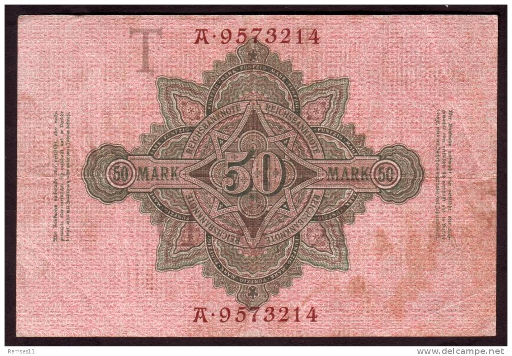 GERMANY - DEUTSCHES REICH - 50 Mark 1910 VF - 50 Mark