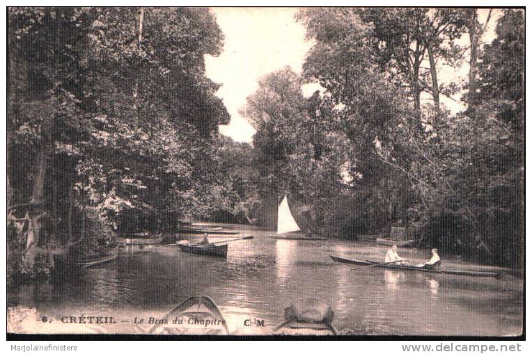 Dép. 94 - CRETEIL. - Le Bras Du Chapitre. C. M. N° 6 Animée Barque - Creteil