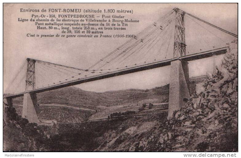 Dép. 66 - FONTPEDROUSE. - Pont Gisclar. Ed. M.T.I.L. Trèfle à 4 Feuilles. N° 258 - Puentes