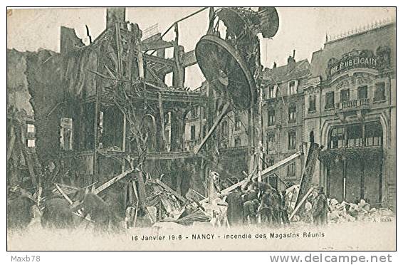 16 Janvier 1916-Nancy-incendie Des Magasins Réunis - Nancy