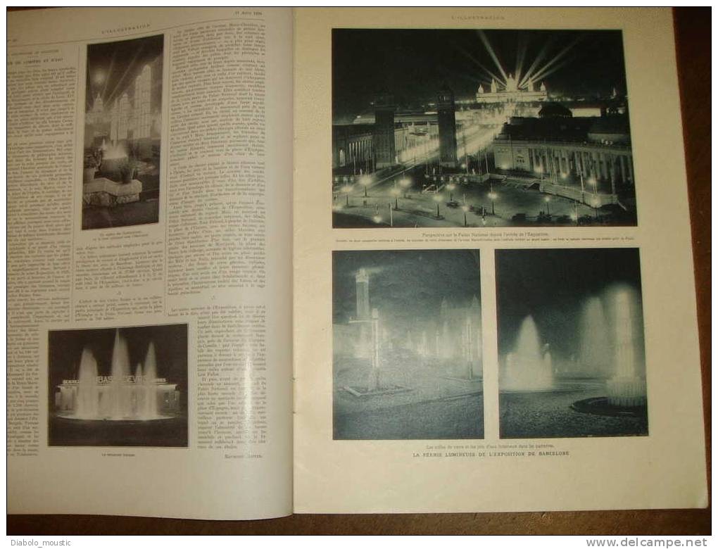 17-08-1929 :Pub Grands Hôtels Europ. ; Expo BARCELONE ; Transparents De CARMONTELLE ;RACINE ;Le Gange ;ERROMANGO ; - L'Illustration