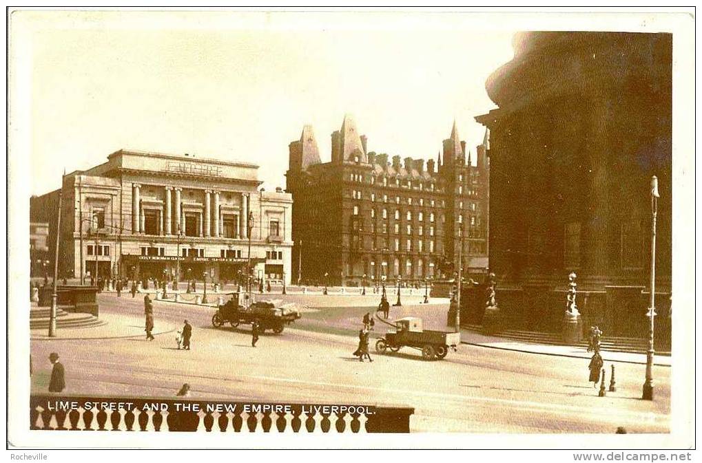 Angleterre- LIME STREET AND THE NEW EMPIRE. LIVERPOOL- Automobiles Anciennes- - Liverpool