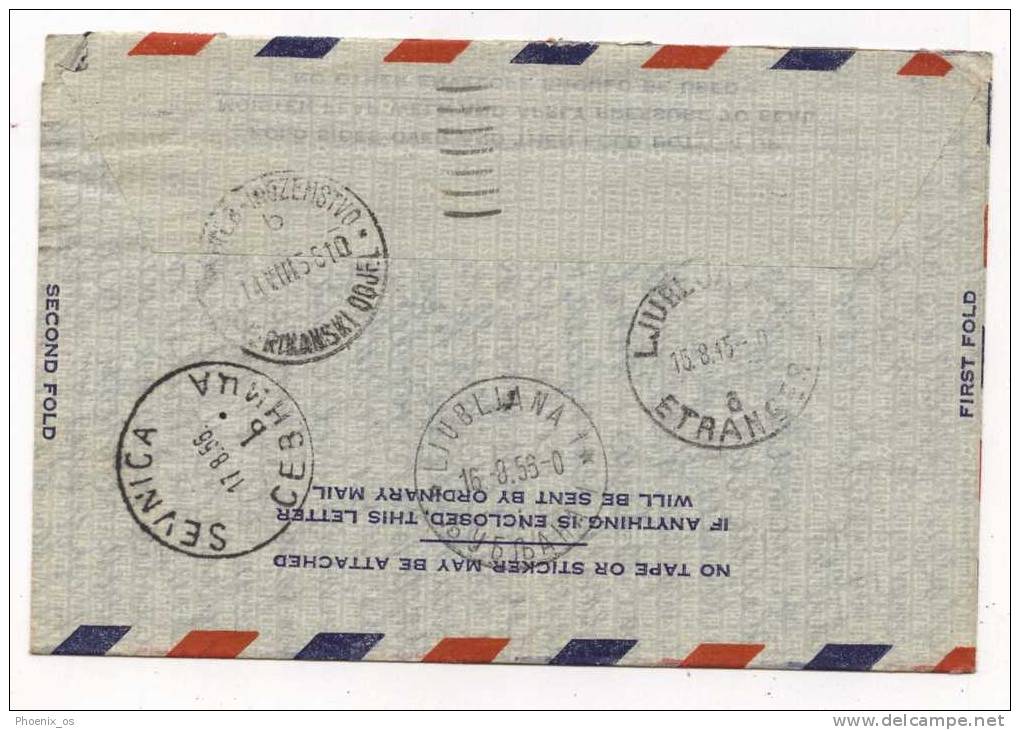 UNITED STATES - MILWAUKEE, Air Mail, Arr, Sevnica (Slovenia), 1956. (2) - 2a. 1941-1960 Usados