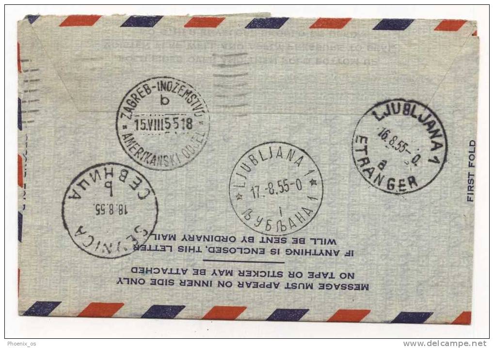 UNITED STATES - MILWAUKEE, Air Mail, Arr, Sevnica (Slovenia), 1955. - 2a. 1941-1960 Oblitérés