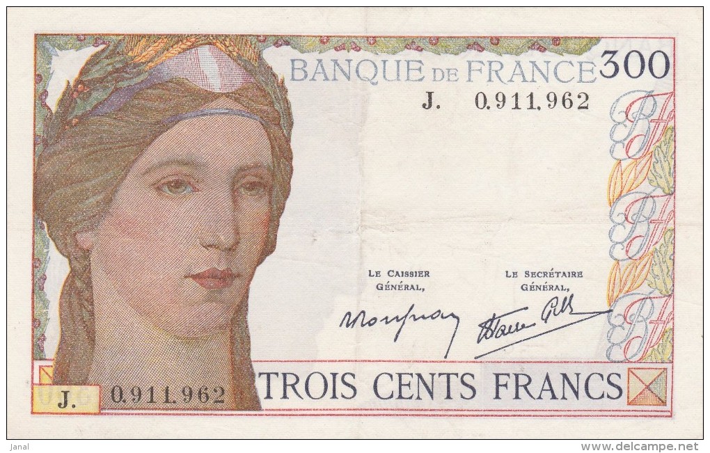 - FRANCE - BILLETS - 300 F - 1938-1939 -  J. 0.911.962 - J. - - 300 F 1938-1939