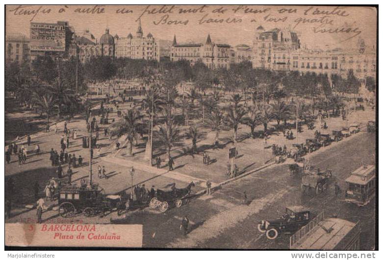 ESPAGNE - BARCELONA. - Plaza De Cataluna. 1920. - Barcelona