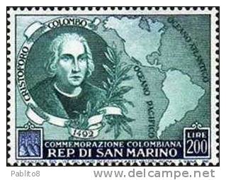 SAN MARINO 1952 COLOMBO L.100 MNH - Unused Stamps