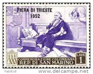 SAN MARINO 1952 FIERA DI TRIESTE SERIE COMPLETA MNH - Unused Stamps