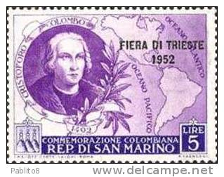 SAN MARINO 1952 FIERA DI TRIESTE SERIE COMPLETA MNH - Neufs