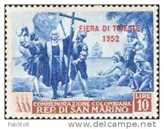 SAN MARINO 1952 FIERA DI TRIESTE SERIE COMPLETA MNH