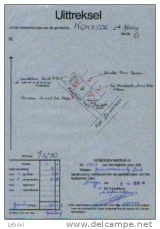 KOKSIJDE -  Extrait  Du Plan Cadastral (1974) - Topographical Maps