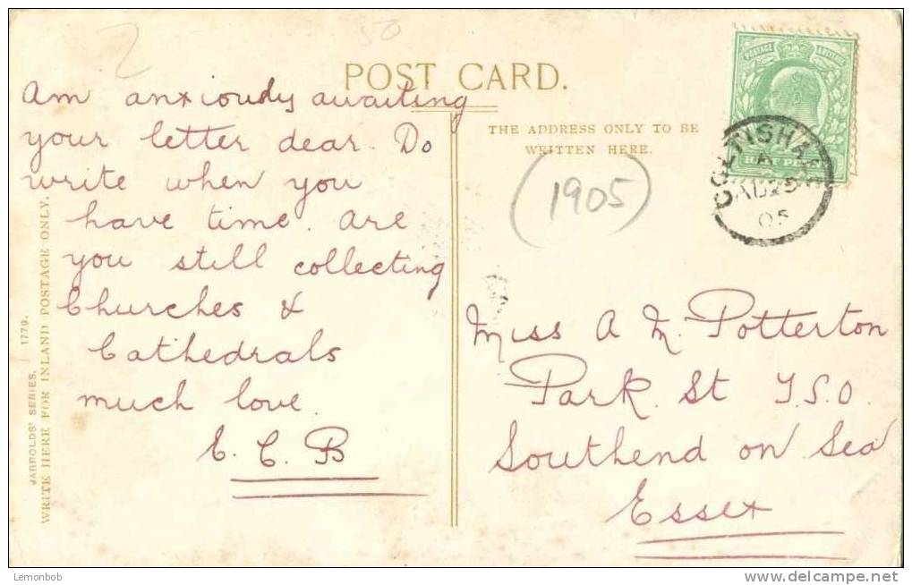 Britain United Kingdom - York Minster, West Front - 1905 Used Postcard [P1833] - York