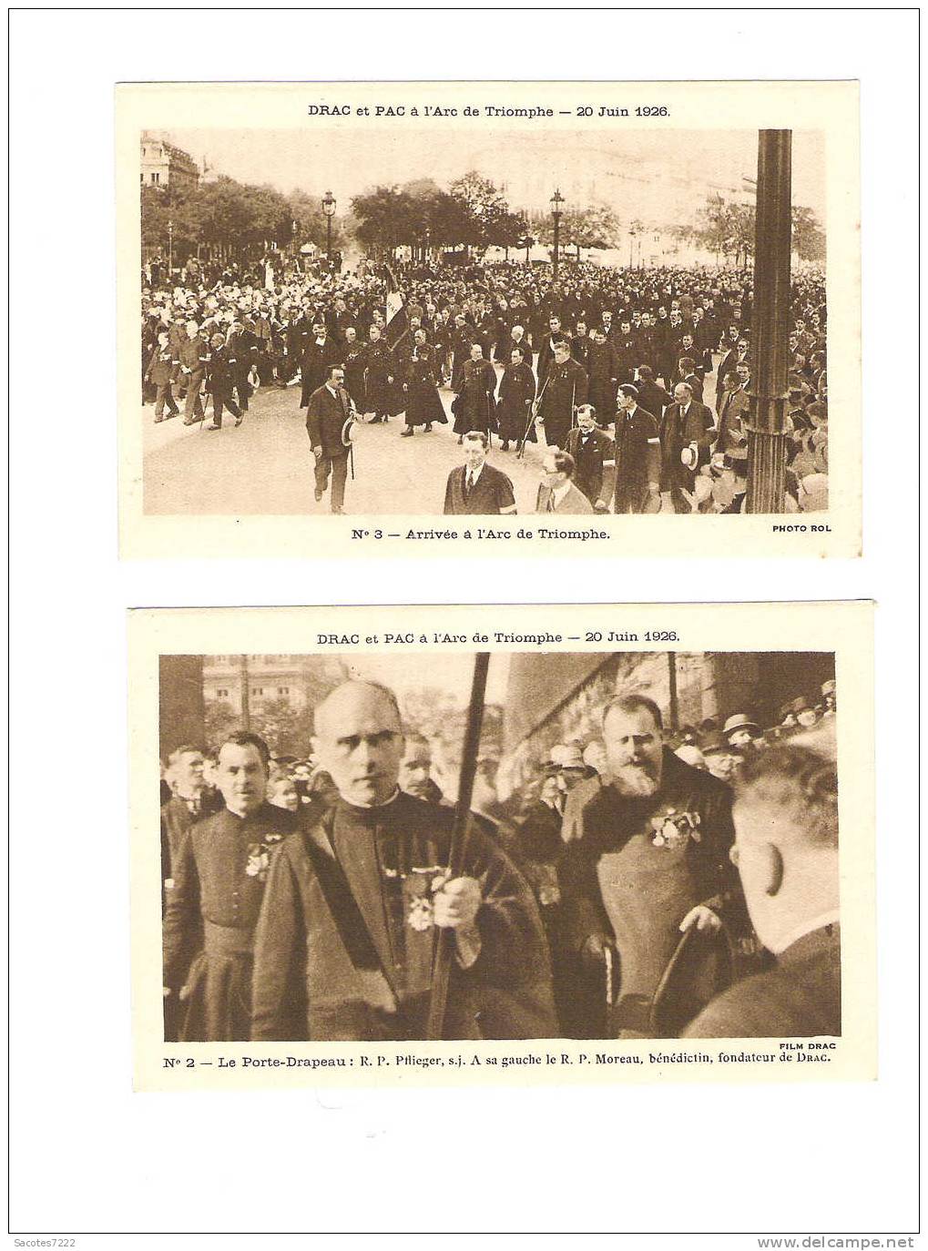 MANIFESTATION  à PARIS DRAC Et PAC  2CPA -  JUIN 1926 - - Events
