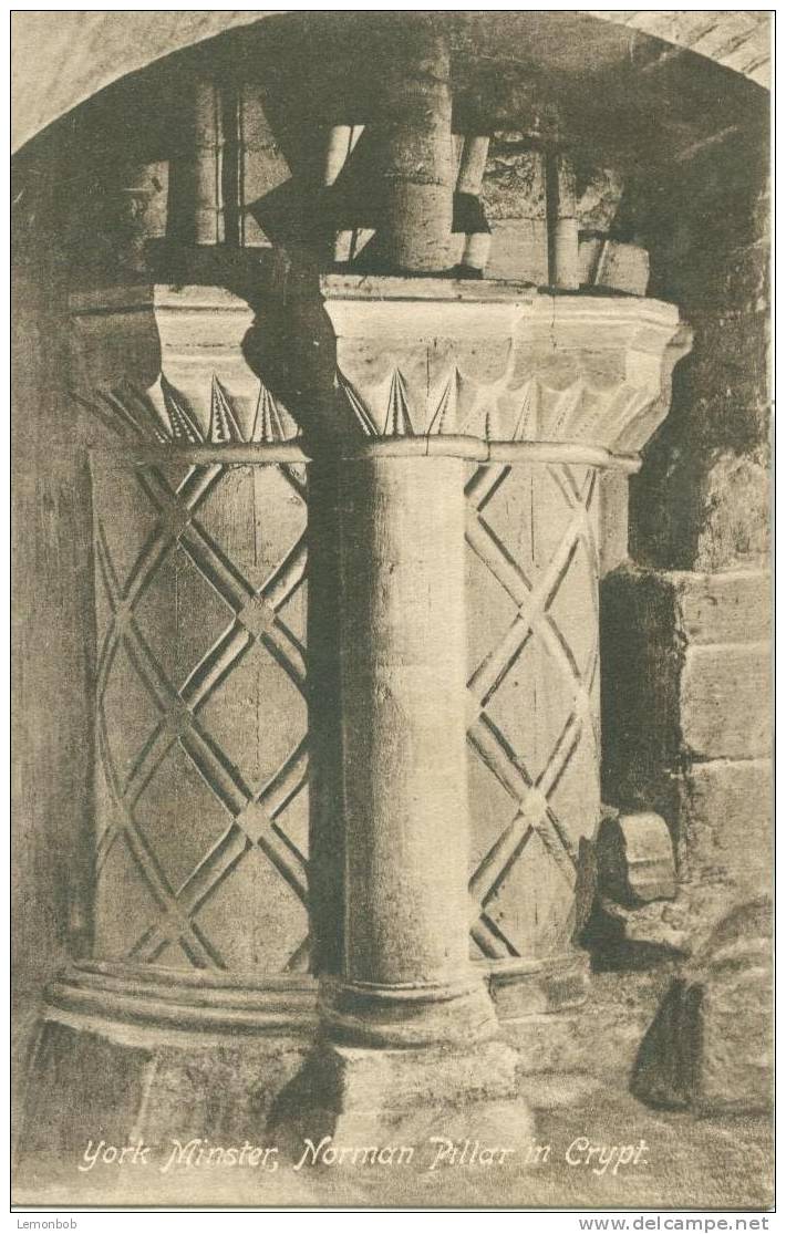 Britain United Kingdom - York Minster, Norman Pillar In Crypt - Early 1900s Postcard [P1836] - York