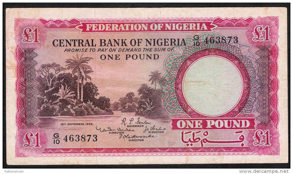 NIGERIA P4  1  POUND  1958      VF - Nigeria