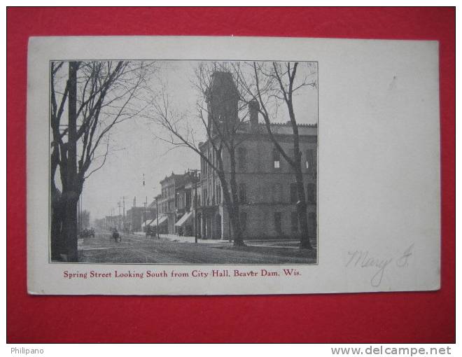 Beaver Dam WI  ----- Spring Street   1906 Cancel - Andere & Zonder Classificatie