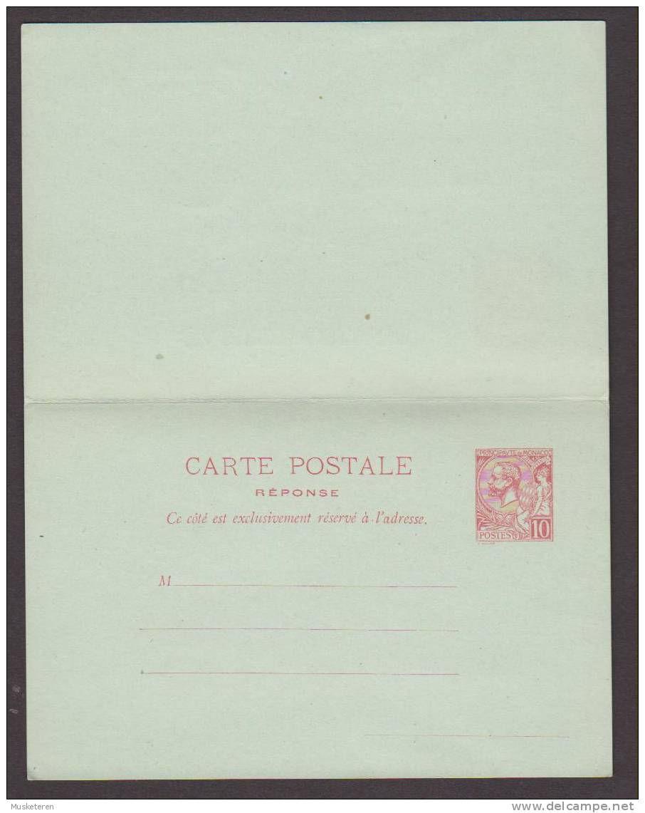Monaco Postal Stationery Ganzsache Carte Postale W. Response Answer Antwort 10 C Fürst Albert I. 1911 Allemagne Germany - Entiers Postaux