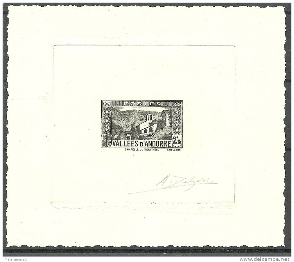 ANDORRA- CORREO FRANCES PRUEBA EN NEGRO Nº83 FIRMADA - Blokken & Velletjes