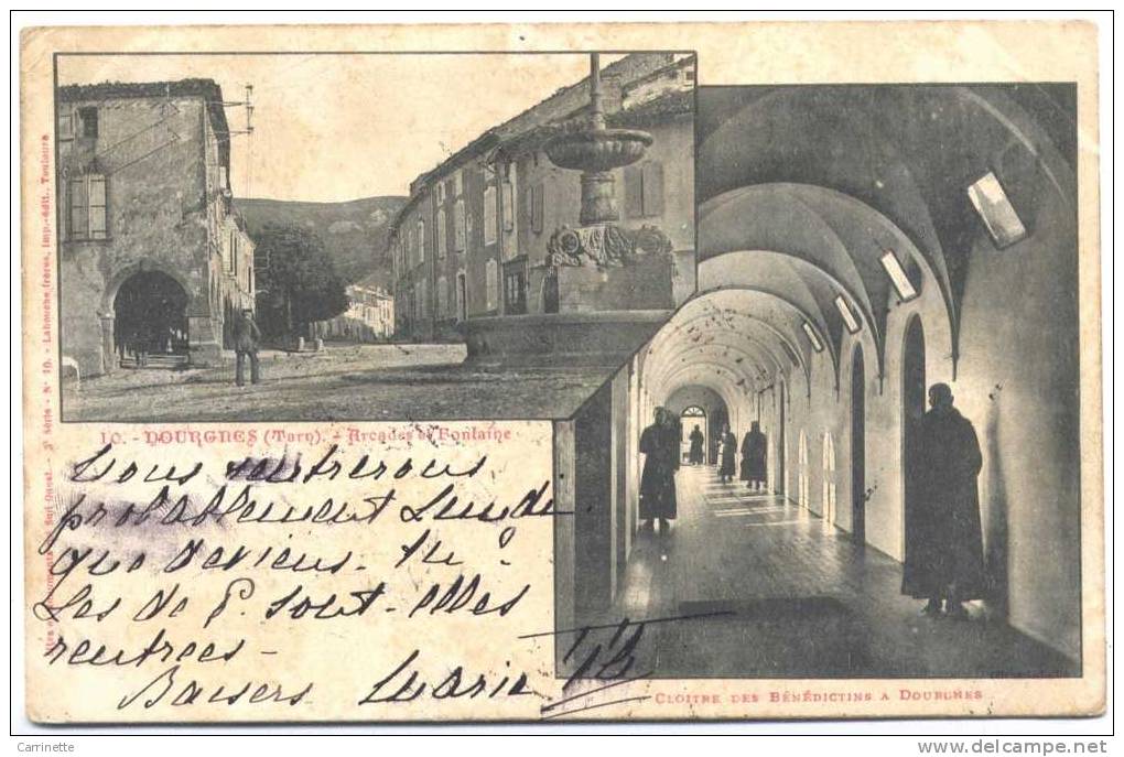 DOURGNE - 81 - Tarn - Arcades Et Fontaine 1900.... - Dourgne