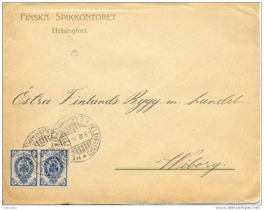 Lettre De Helsinki Vers Wiborg 1904 - Lettres & Documents