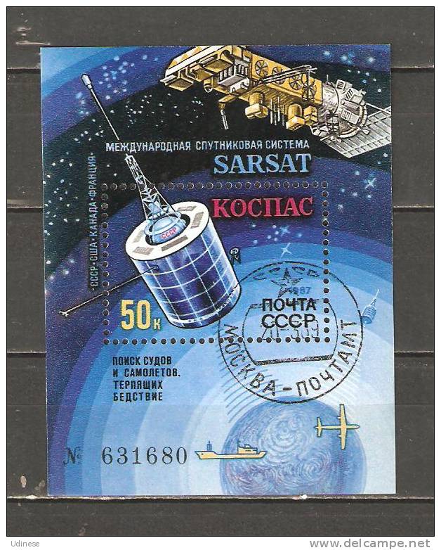 USSR 1987 - SARSAT   - BLOCK - USED OBLITERE GESTEMPELT - Europe