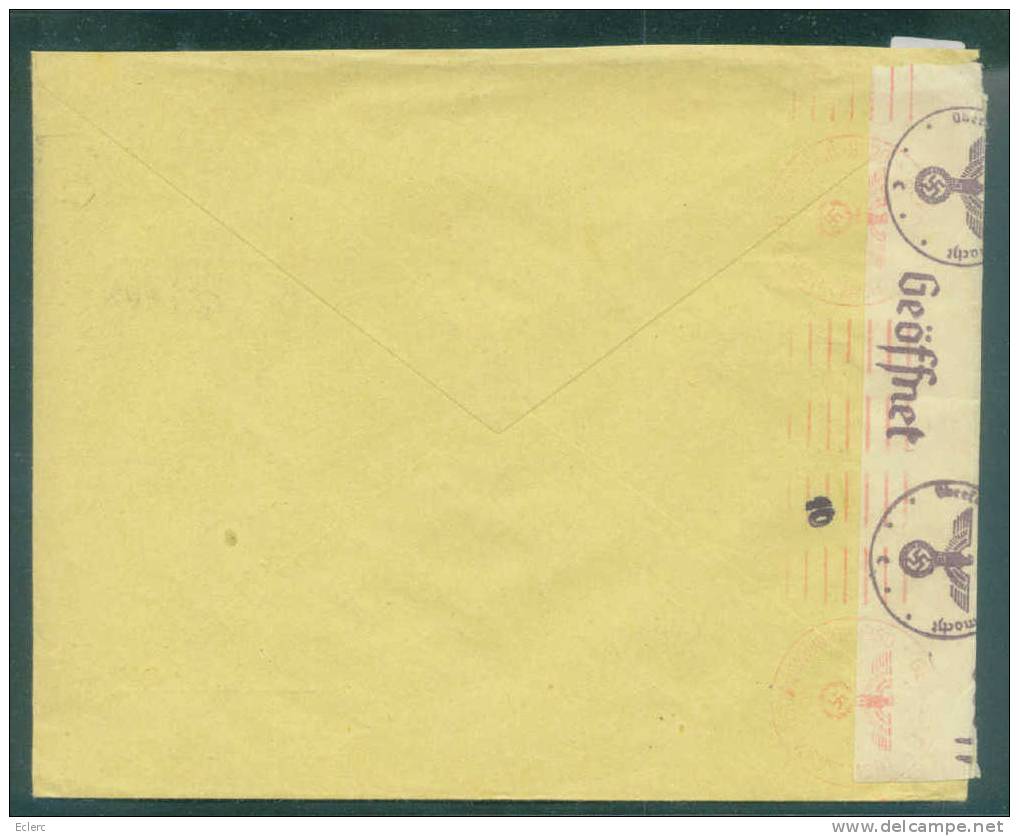 BELGIQUE -  LETTRE CENSUREE POUR L´ALLEMAGNE  - VOIR IMAGE POUR LES DETAILS - WW II (Covers & Documents)