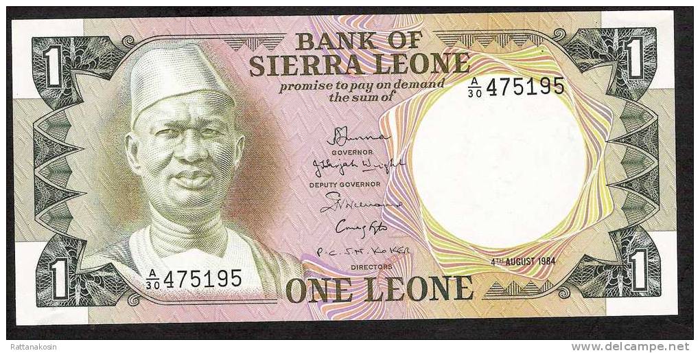 SIERRA LEONE P5e  1 LEONE 1984  #A/30   UNC. - Sierra Leone