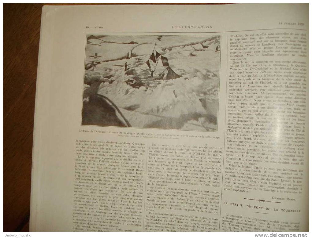 14 -07-1928 :--->Marine Hier Et Aujourd'hui (Lithos Coul. Pleines Pages Albert SEBILLE ; Rome-Brésil Sans Escale (avion) - L'Illustration