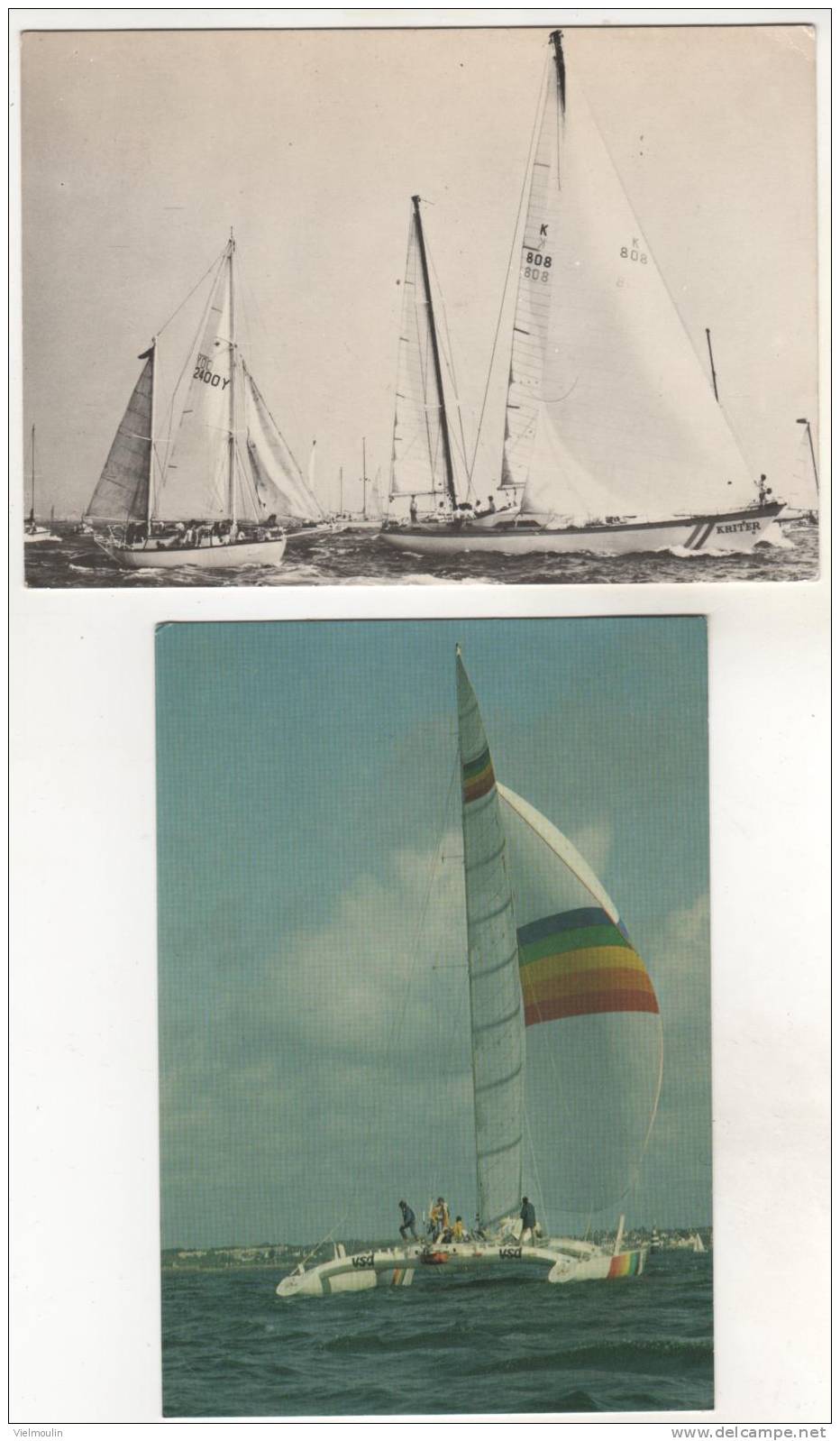 CATAMARANS  LOT DE 2 CARTES ASSORTIES - Sailing