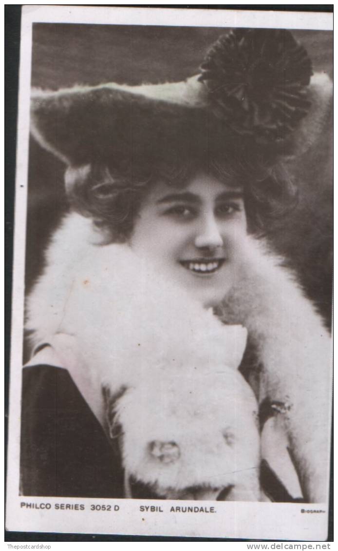 SUPERBE FEMME ARTISTE ANGLAISE BRITISH ACTRESS MISS SYBIL ARUNDALE FUR LARGE HAT More Actresses For Sale - Donne